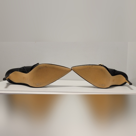 ZARA GOLD CHAIN FAUX LEATHER ANKLE BOOTS BLACK SIZEUS 9/ EU 40 - Picture 13 of 16